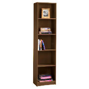 5 shelf bookcase, walnut effect
