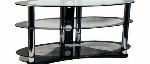 Opal Glass TV Stand for TVs of up to 39`` ( 45`` LCD / Plasma TVs with overhang) with 3 toughened glass shelves