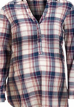 Strawberry Hill Cottage Maternity Nursing Check Pattern Long Sleeve Cotton Shirt Tunic Top (16)
