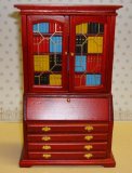 Dolls House Cabinet Writing Desk with books