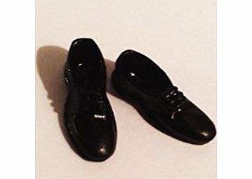Dolls House Pair of Black Shoes 1:12 Scale