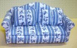 Streets Ahead Dolls House Sofa Couch Blue
