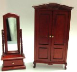 Streets Ahead Dolls House Wadrobe and Mirror 1/24th scale