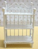Dolls House White Wire Small Shelving Unit