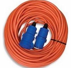 Caravan Hook up Cable, 25 metre ORANGE Arctic cable fitted with 16amp Plug and Socket