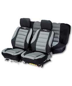 Mexican 9 Piece Seat Cover Set - Grey