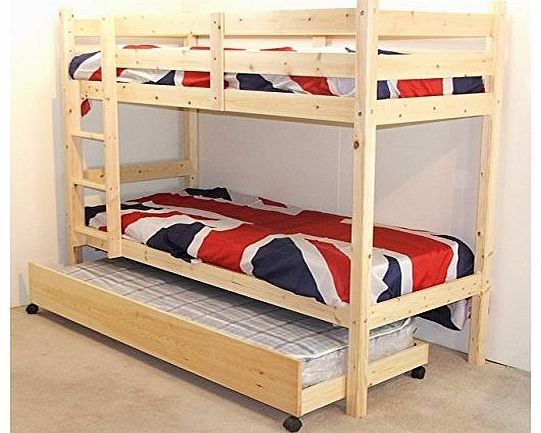 Strictly Beds Goliath Heavy Duty Bunk Bed Childrens Bunkbeds 3FT Bunk Bed With pullout Underdrawer AND two sprung mattresses