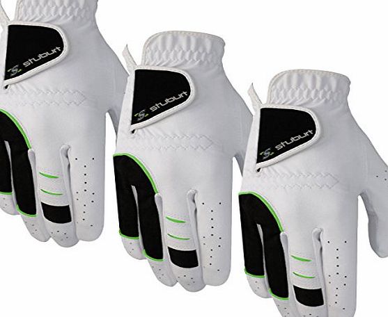 Stuburt 2016 Mens All Weather Golf Glove - RH (3 Pack) - White - S