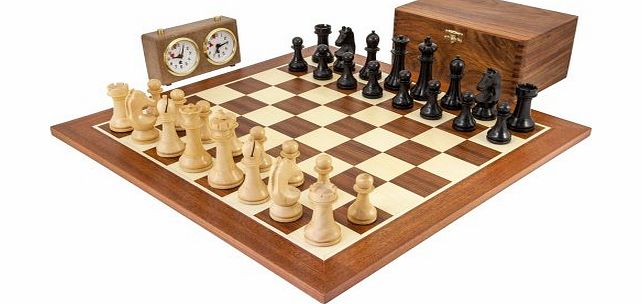 Studio Anne Carlton World Chess Championship Chess Set, Clock amp; Wooden Case
