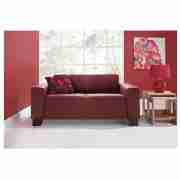 Studio Leather Sofa, Red