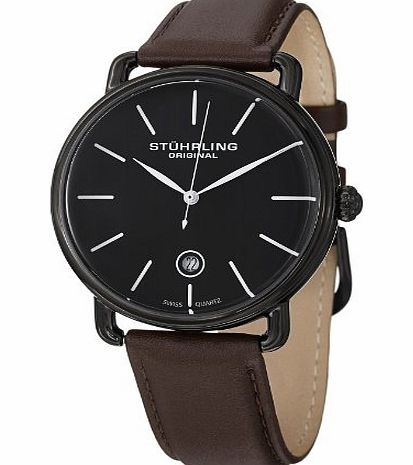 Symphony Ascot Agent Mens Quartz Watch with Black Dial Analogue Display and Brown Leather Strap 768.03