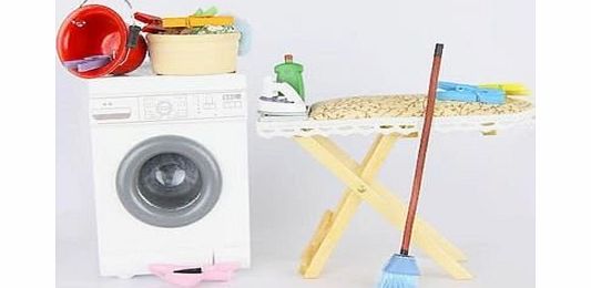 1:12 Scale Dolls House Miniature Laundry And Cleaning Set
