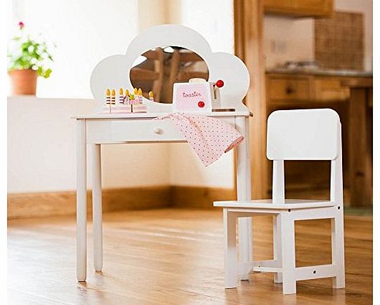 Childrens White Dressing Table & Chair