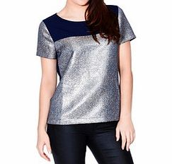 Betsy navy and metallic top