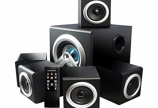 V-Cube 5.1 Bluetooth Home Cinema Surround Sound Speaker System Remote