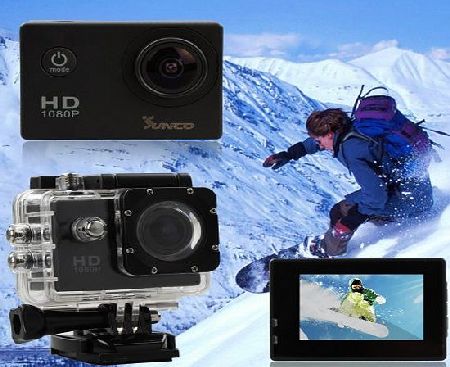 Sunco DREAM 2 Action Video Full HD 1080p 12MP Waterproof Sports Camera With 1.5 -inch High Definition Screen (Black)