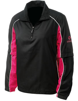 sunderland Golf Ladies Amalfi Convertible Windshirt Black/Desire