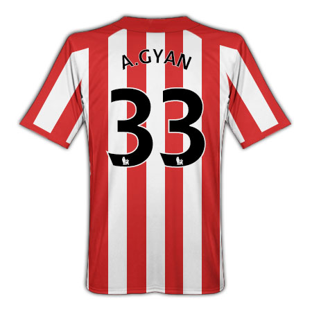 Umbro 2010-11 Sunderland Umbro Home Shirt (A.Gyan 33)
