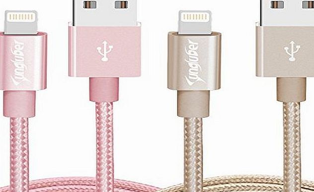 sunglo iPhone Cable , Sunglo(TM) Lightning Cable High Speed Sync iPhone Charger in Nylon Braided for iPhone 6 iPhone 6s iPhone 6Plus iPhone 6sPlus / iPhone 5 iPhone 5s iPhone 5c iPhone SE / iPad / iPod 2M(Pi