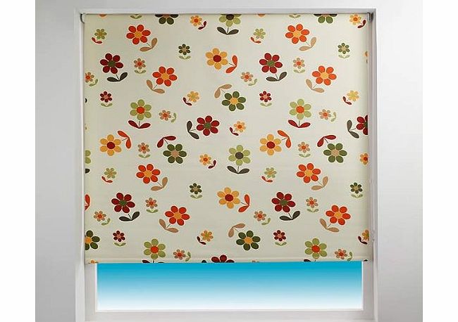 Sunlover Patterned Thermal Blackout Roller Blind, Daisy, W120cm