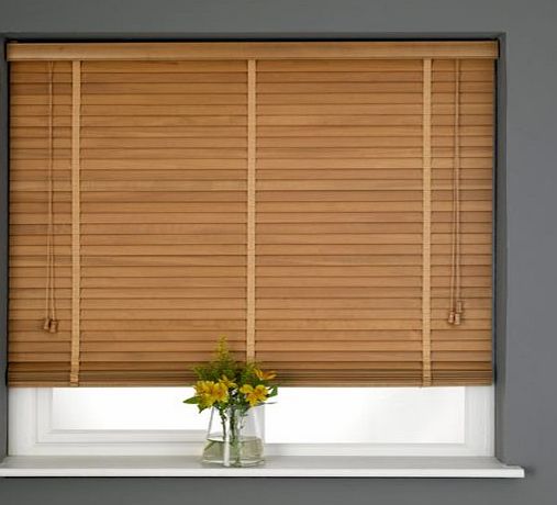 Sunlover Wooden 35mm Hardwood Venetian Blind, Oak, W105cm