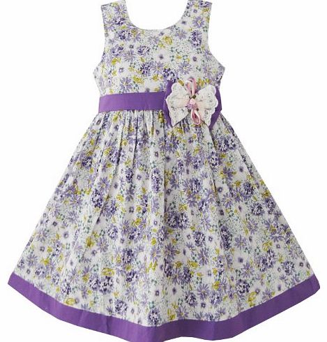 BJ72 Girls Dress Butterfly Purple Wedding Sundress Child Clothes Size 4-5