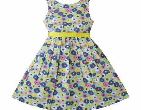 Sunny Fashion BZ81 Girls Dress Yellow Daisy Beach Sundress Boutique Child Clothes Size 2-3