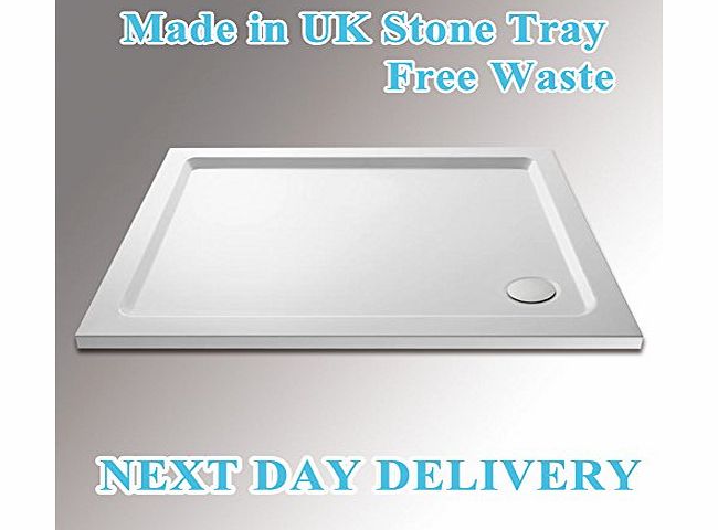 sunny showers,ultra Rectangular 1000x700x40mm Stone Tray for Shower Enclosure Cubicle Free Waste Trap NEXT DAY DELIVERY