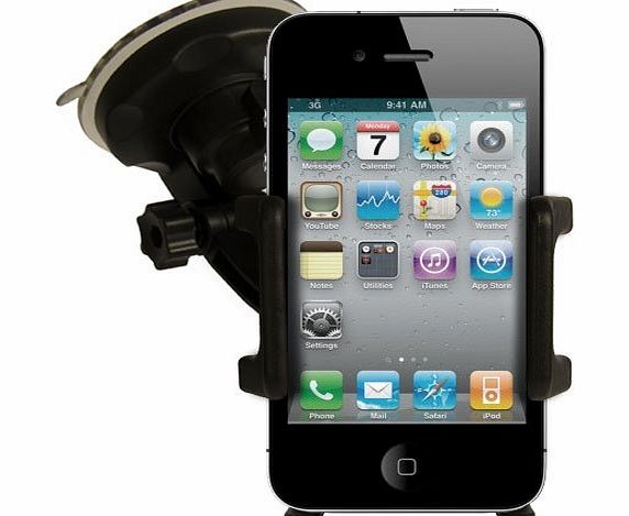 Premium In Car Holder Windscreen Suction Mount for Apple iPhone 4 4S, iPhone 5 5S 5C - Mobile Accessories By Sunwire