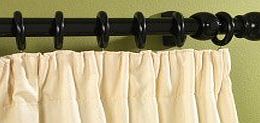 Supadec  Black Finish Wooden Curtain Pole 180cm, 28mm diameter