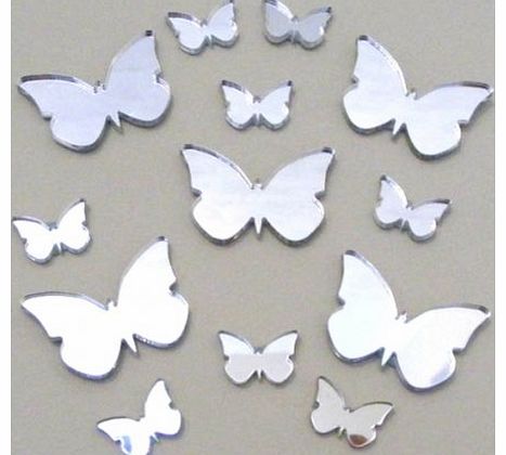 13 Butterfly Mirrors - 2 Sizes - 4cm, 2cm