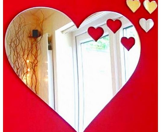 Super Cool Creations Hearts out of Heart Mirror 12cm x 10cm
