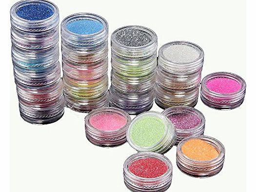 Super Deal Genie Set of 60 Box Nail Art Decoration 5 Style Mixed Acrylic 3D Nail Art Glitter Powder Beads