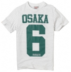 Superdry Mens Blacklabel Osaka 6 Stripe T-Shirt White/Grey Marl