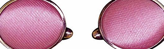 SUPGOD HIGH QUALITY MENS SILKY SATIN CUFFLINKS IN 27 COLOURS MATCHING SILKY SATIN TIES, CRAVATS amp; HANDKERCHIEFS / HANKYS AVAILABLE (PINK, CUFFLINKS)