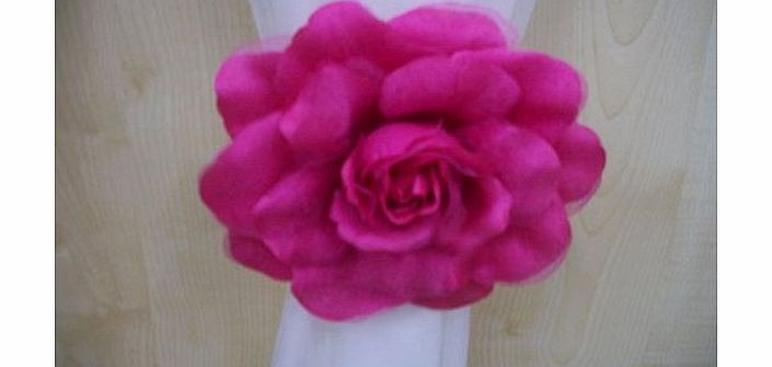 Large Cerise Pink Flower Curtain/Voile Clip Tie Back Clasp Holder