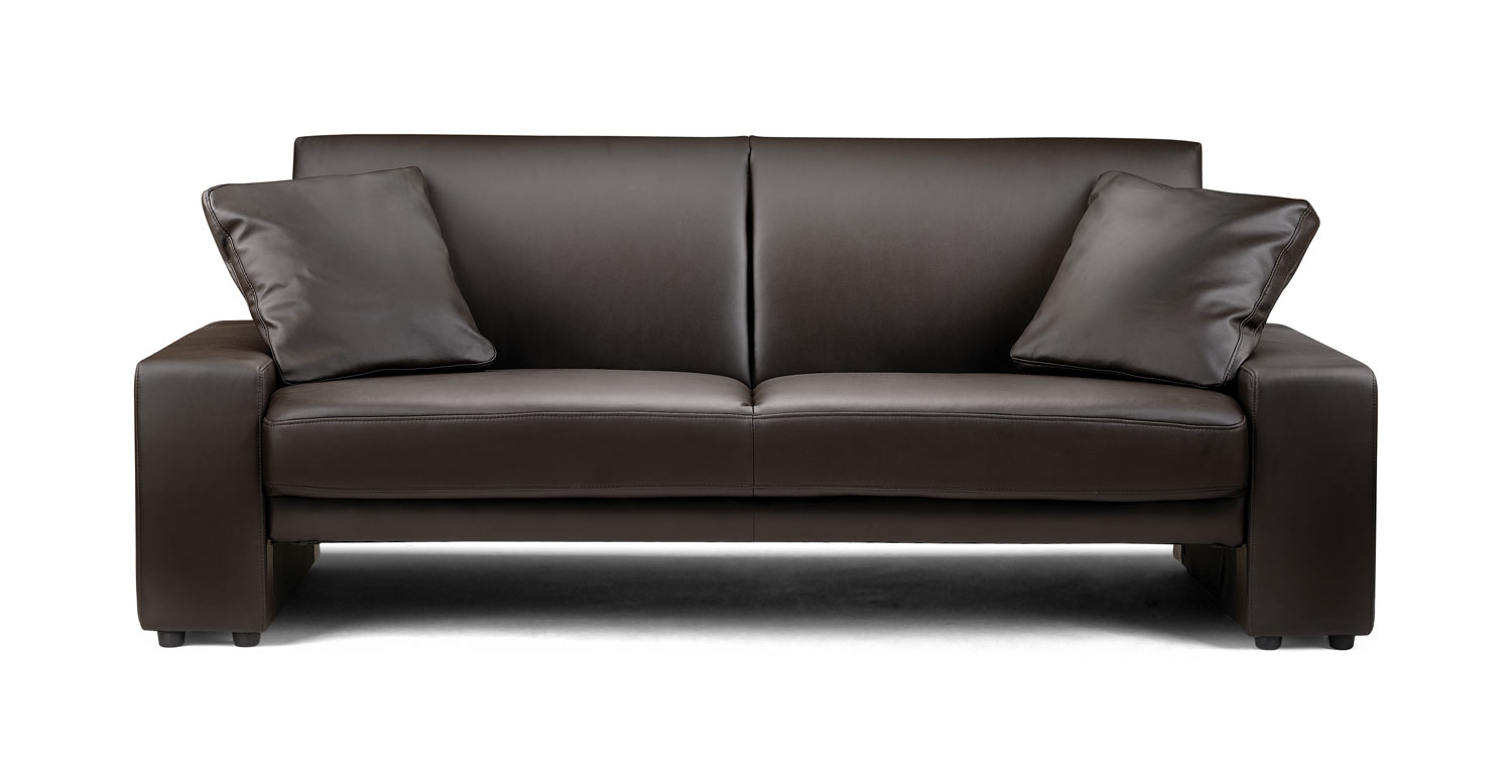 Faux Leather Sofa Bed - Brown, Black or
