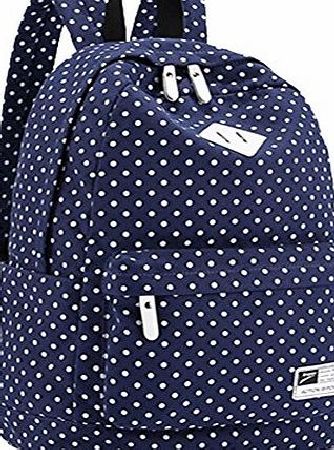 BLUBOON(TM) School Style Leisure Backpacks Vintage Floral Print School Backpacks for Girls for Teens Students Women Ladies Girls (Blue)