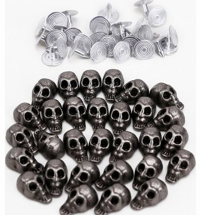 Surepromise 30x Punk Skull Head Leather Rivets Set for Bag Shoe Clothing Nails Included
