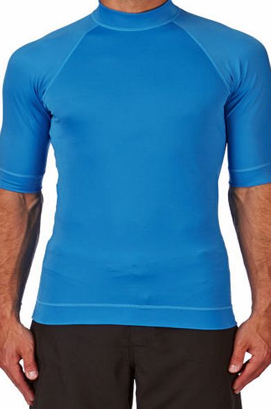 Surfdome Mens Surfdome Blank Short Sleeve Rash Vest - Blue