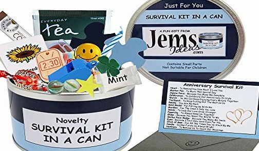 Anniversary Survival Kit In A Can. Humorous Novelty Gift - Male Anniversary or Wedding Anniversary Present & Card All In One. Gifts For Him/Gifts For Men. Boyfriend, Fiance, Friend, Husband, Partn
