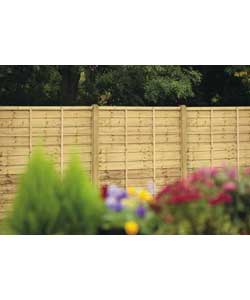 sutton Fencing Panels - 6 x 4ft - 3 Panels and 4 Posts