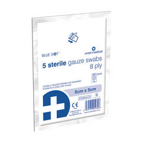 SUZH02 Sterile Gauze Swabs 8 ply 5cm x 5cm (Pack