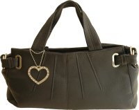 Suzy Smith large black leather handbag