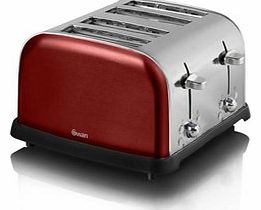 Swan ST16010ROUN 4 Slice Rouge Metallic Toaster