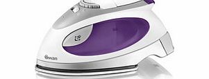 White and lilac travel steam iron