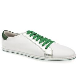 Swear Mainline Male Swear Grant Lace Up Leather Upper Laceup Shoes in White and Green