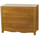 Sweet Dreams Bacall 3 Drawer Chest in Lacquered Oak finished Rubberwood