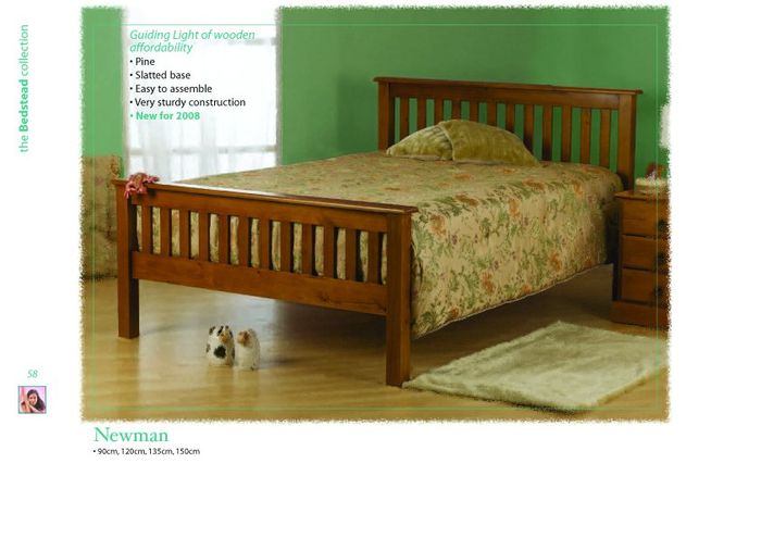 Newman 4ft Small Double Wooden Bedstead