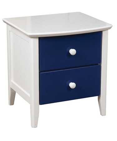 Blue Shaker Style Two Drawer Bedside Cabinet